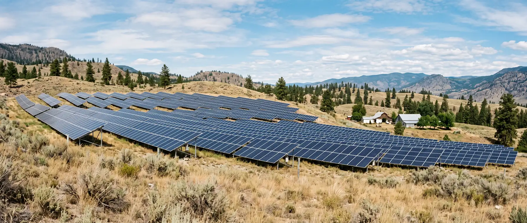 Solar panels on a property in the Ellison area