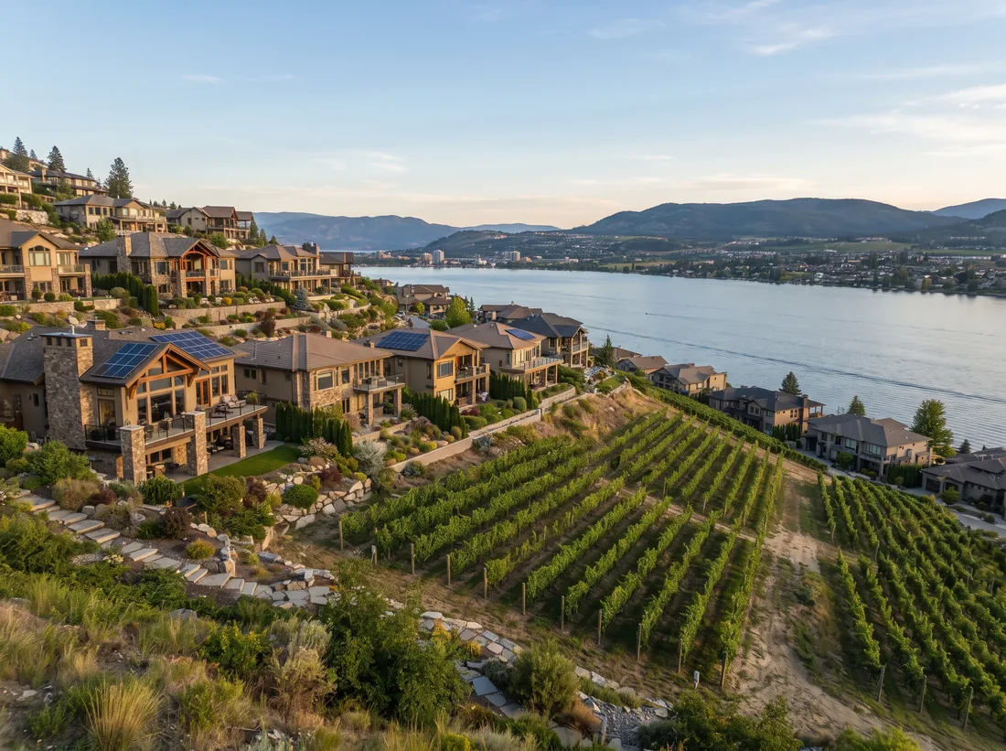 Solar panels on a property in the West Kelowna area
